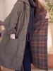 Stylish Women's 2024 Winter Hooded Quilted Cotton Coat – Mid-Length, Thickened, Warm, and Loose-Fitting.