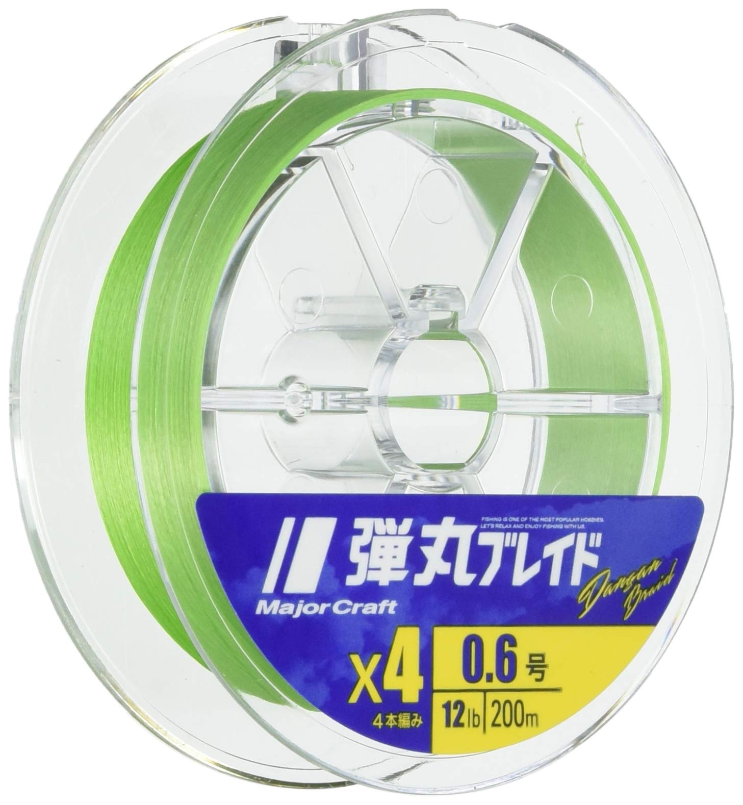 

Major Craft PE Bullet Solid Line, Braid, 4-Strand, Color, DB4-200/1GR, Green, 200m/1.0 зелёный