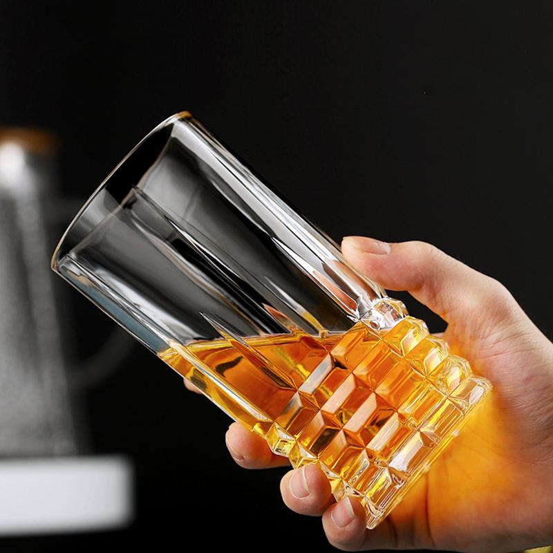 315ml/400ml Stripe Drinking Glasses Transparent Coffee Cup Wine Glass Water Bottle Milk Cups Glasses Drinkware Teacup Yogurt Cup