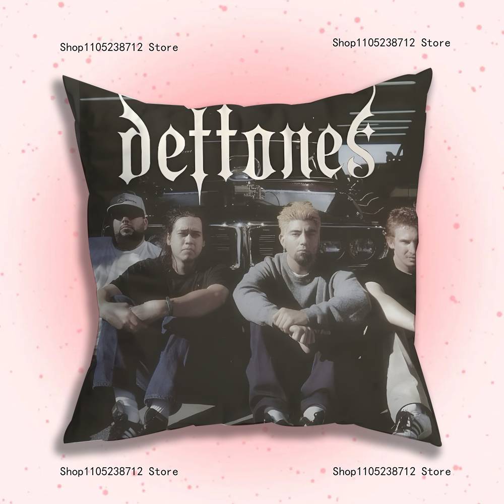 Retro Band D-Deftones Pillow Covers Cartoon Sofa Decorative Home Double-sided Printing Short Plush Cute Cushion Cover