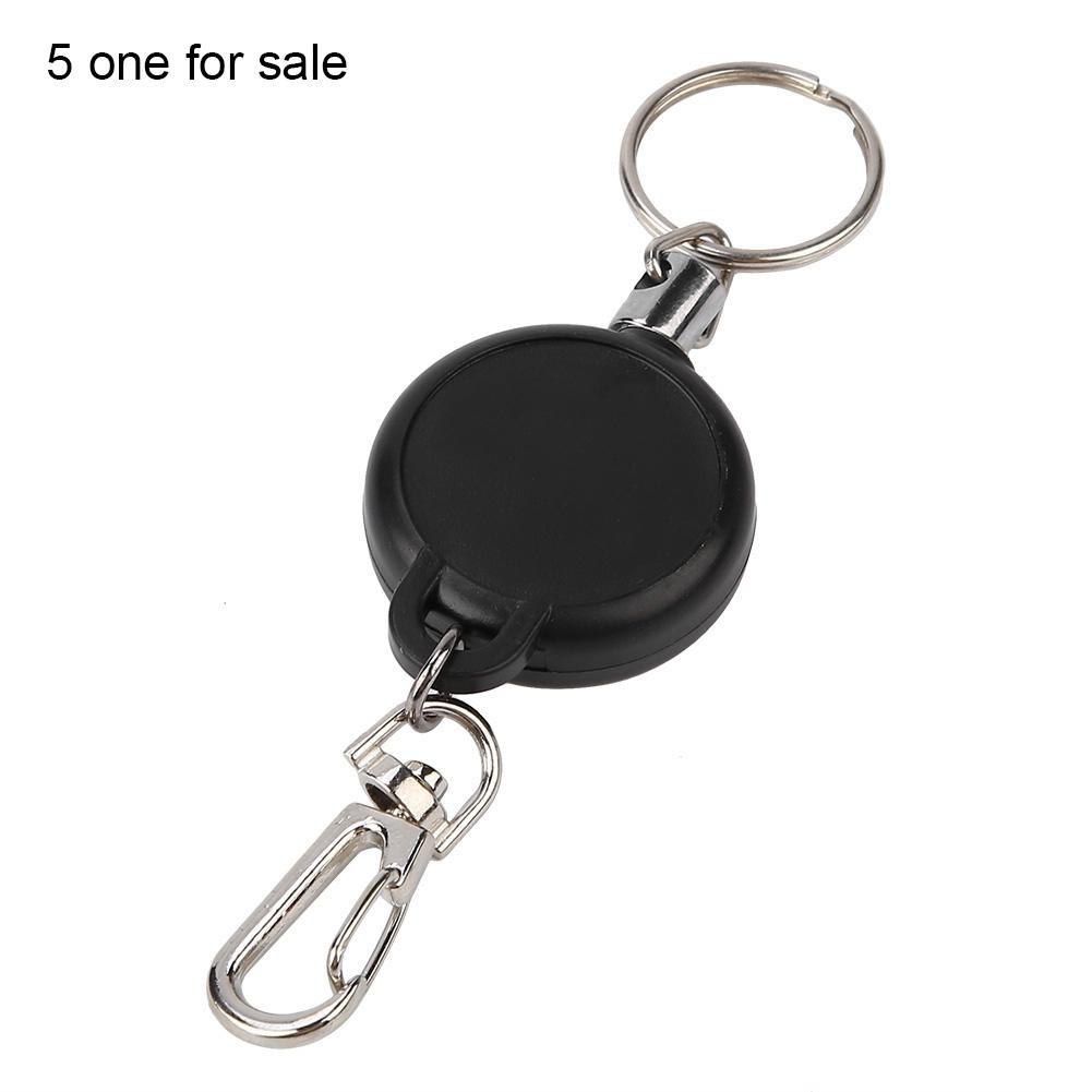 

60см Стальной трос Выдвижная цепочка для ключей Растягивающаяся Застежка для ключей Брелок против потери (10 шт)