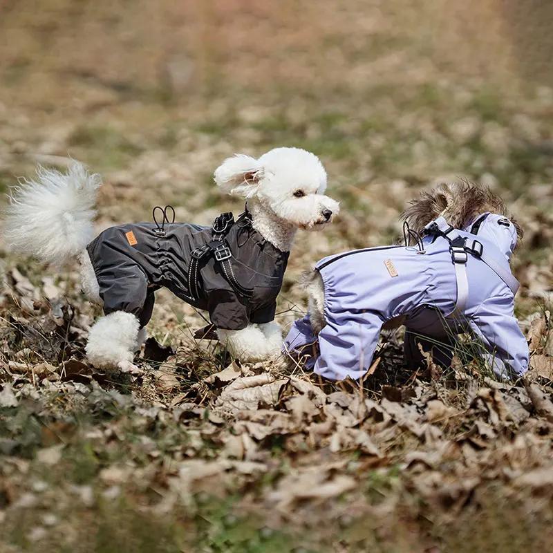 Dog Raincoat with Harness - Adjustable Waterproof Reflective Jacket for Small Dogs (Outdoor Protection for Chihuahua & Yorkie)