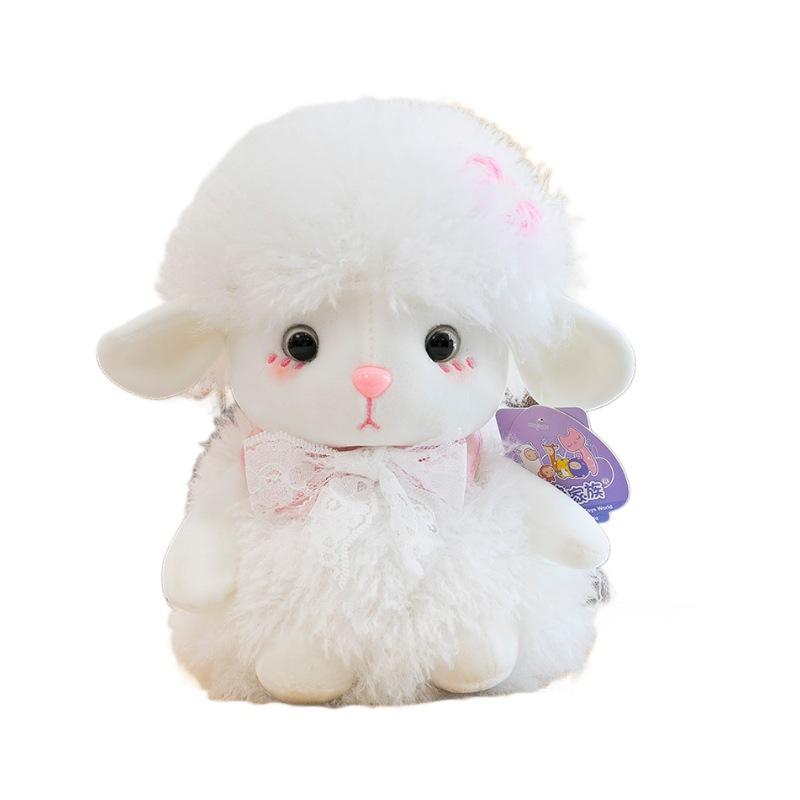 Niedliches kleines Lamm Plüschtier Puppe Gute Nacht Schaf Tröstende Stoffpuppe Puppe Schlafkissen Mädchen Geburtstagsgeschenk