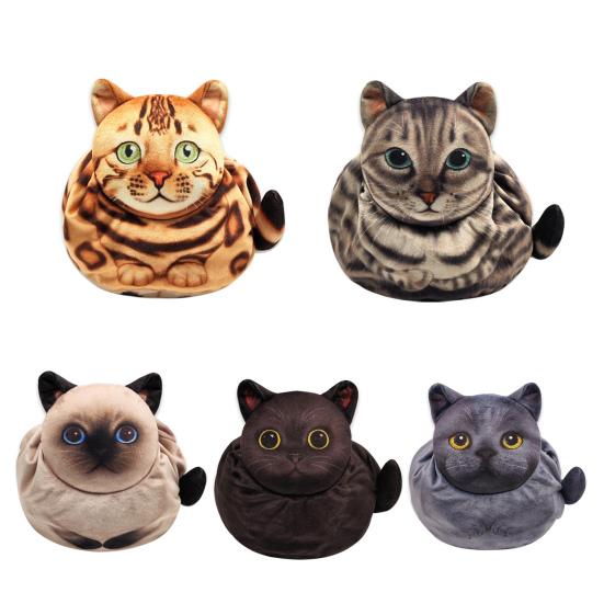 Cat Travel Makeup Bag Drawstring Cosmetic Organizer Cat Design Lay Flat Large Capacity Cosmetic Pouch Gift for Cat Lovers