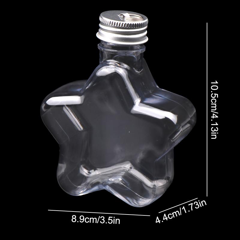 200Ml Cute Star Plastic Bottle Clear Milk Tea Coffee Bottle Transparent Drinking Bottle Water Cup Juicing Beverage Bottles