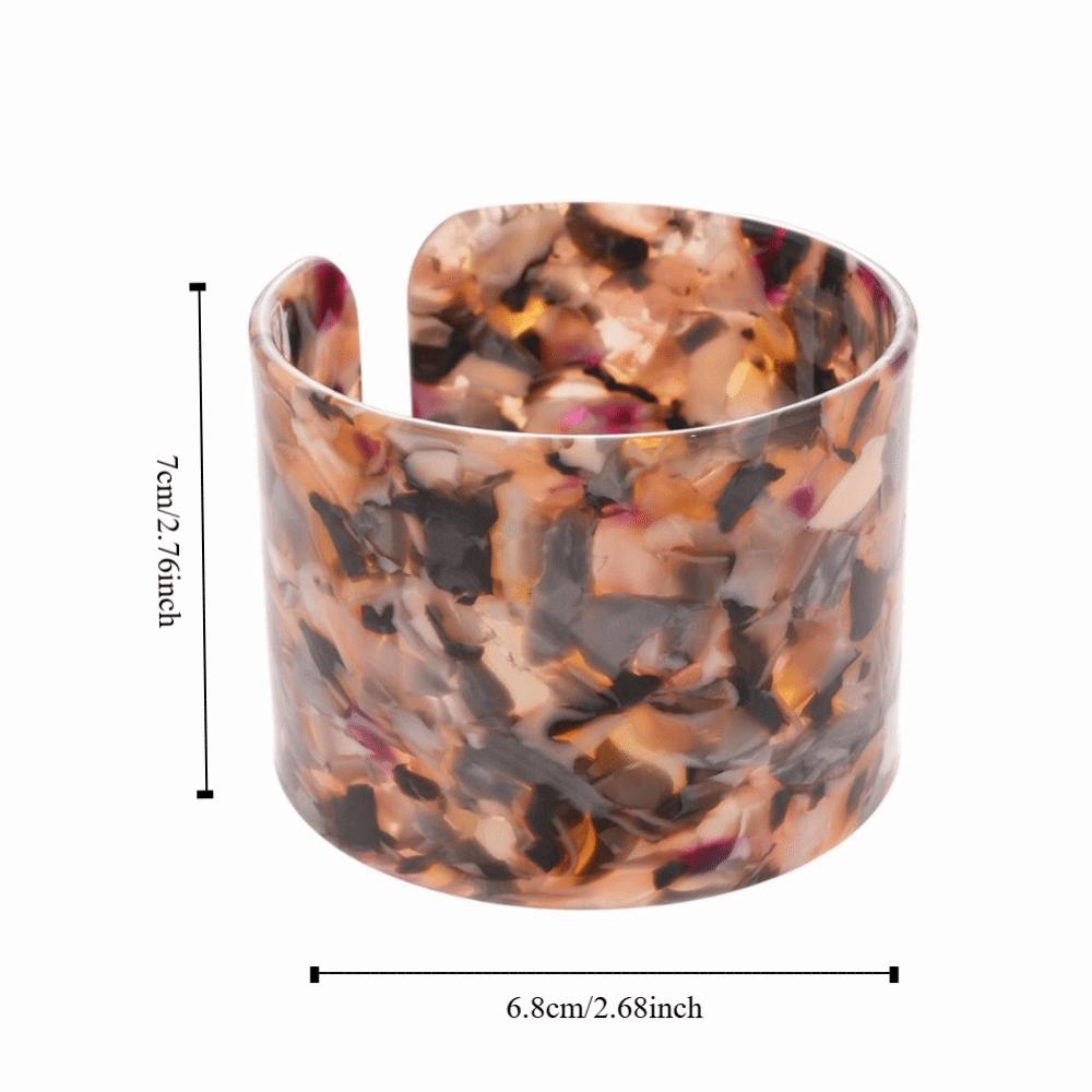 Geometric Open Wide Bracelet Europe American Style Smudged Hand Ring Acelete Plate Bangle  Girls