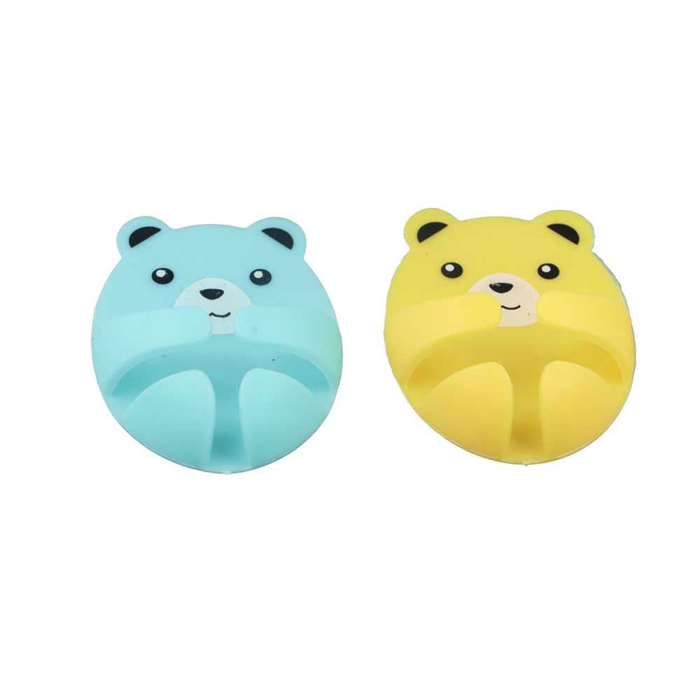 4Pcs Strong Adhesive Bear Plug Bracket Wear-Resistant Hug Bear Hook Power Plug Holder  Kitchen