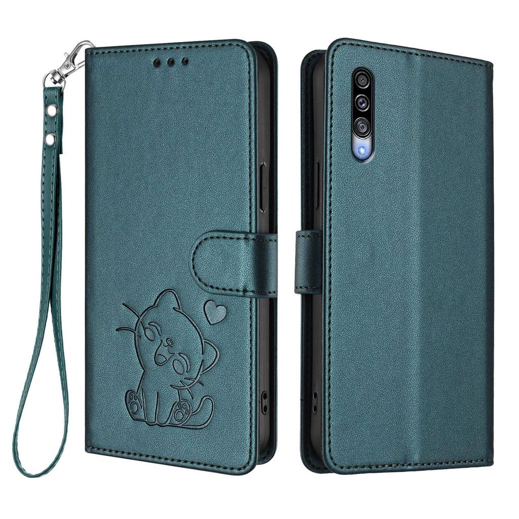 WEFOR Cute Cat Wallet Case for Samsung Galaxy A06 A70 A50 A42 5G A30 A21S A20E A10S A10E, Flip Cover, Card Holder, Kickstand