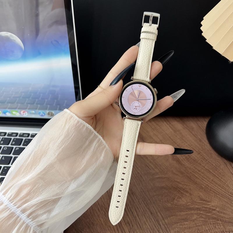 Lychee Grain Leather Strap for Huawei GT5/GT4 41mm Women's Watch, 18MM