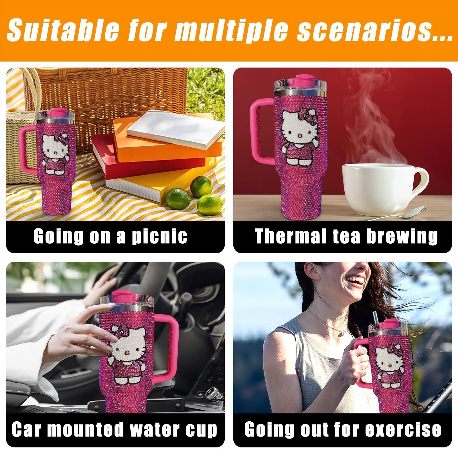 

Автомобильная чашка на 40 унций большой емкости с изоляционной чашкой для ручки One Size розовый