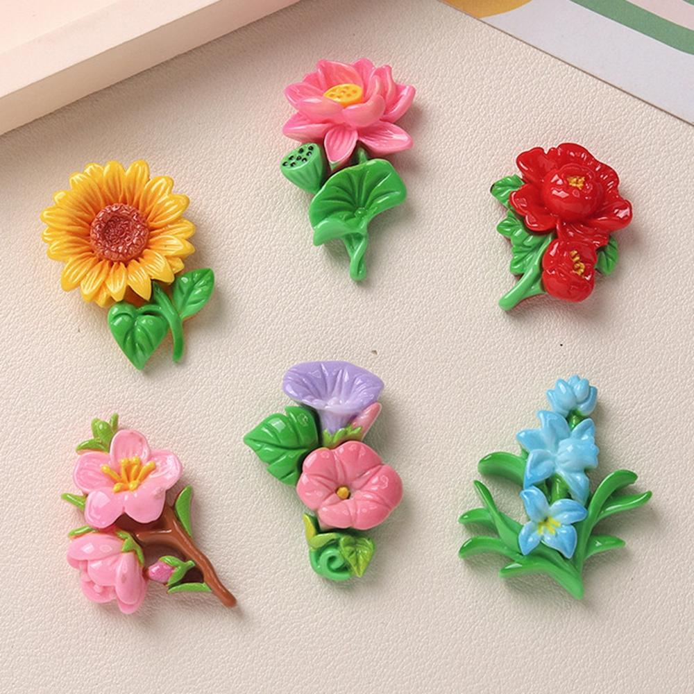 

10 шт. Новые милые подсолнухи, тюльпаны и ассорти цветов из смолы, плоская спинка, камень, домашний декор, фигурка, скрапбукинг, DIY аксессуары, ремесло