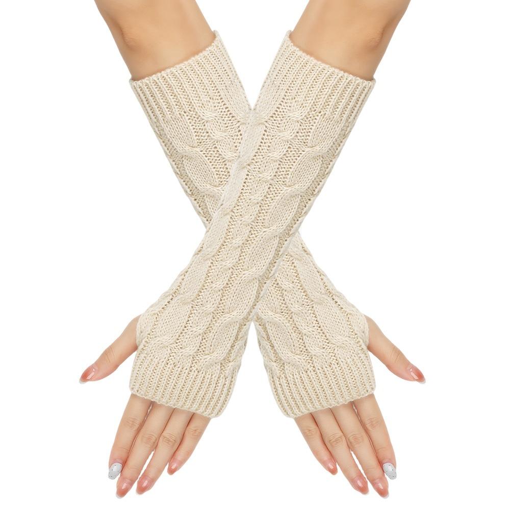 Knitted Arm Sleeves Gloves Twists Decorative Pattern Arm Sleeve Gloves Gothic Mittens Outdoor