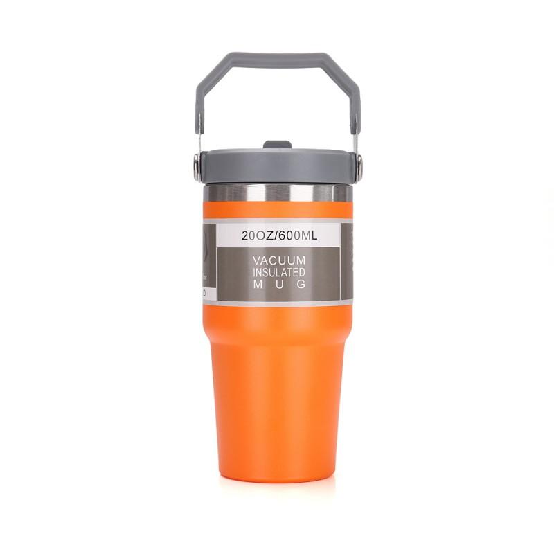 20oz Stainless Steel Vacuum Insulated Travel Mug With Straw Lid Car Office Outdoor Use