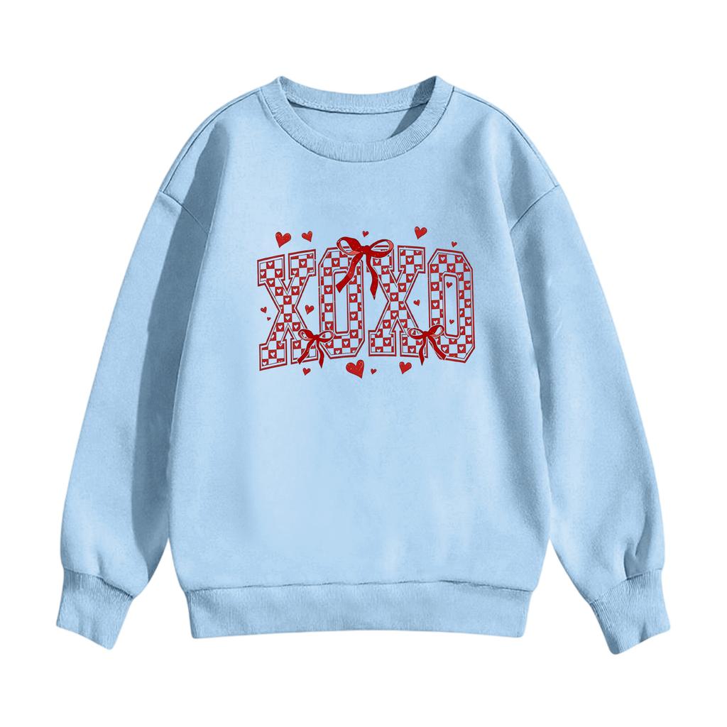 Dětská ležérní mikina s kulatým výstřihem a potiskem, s dlouhým rukávem a kapucí