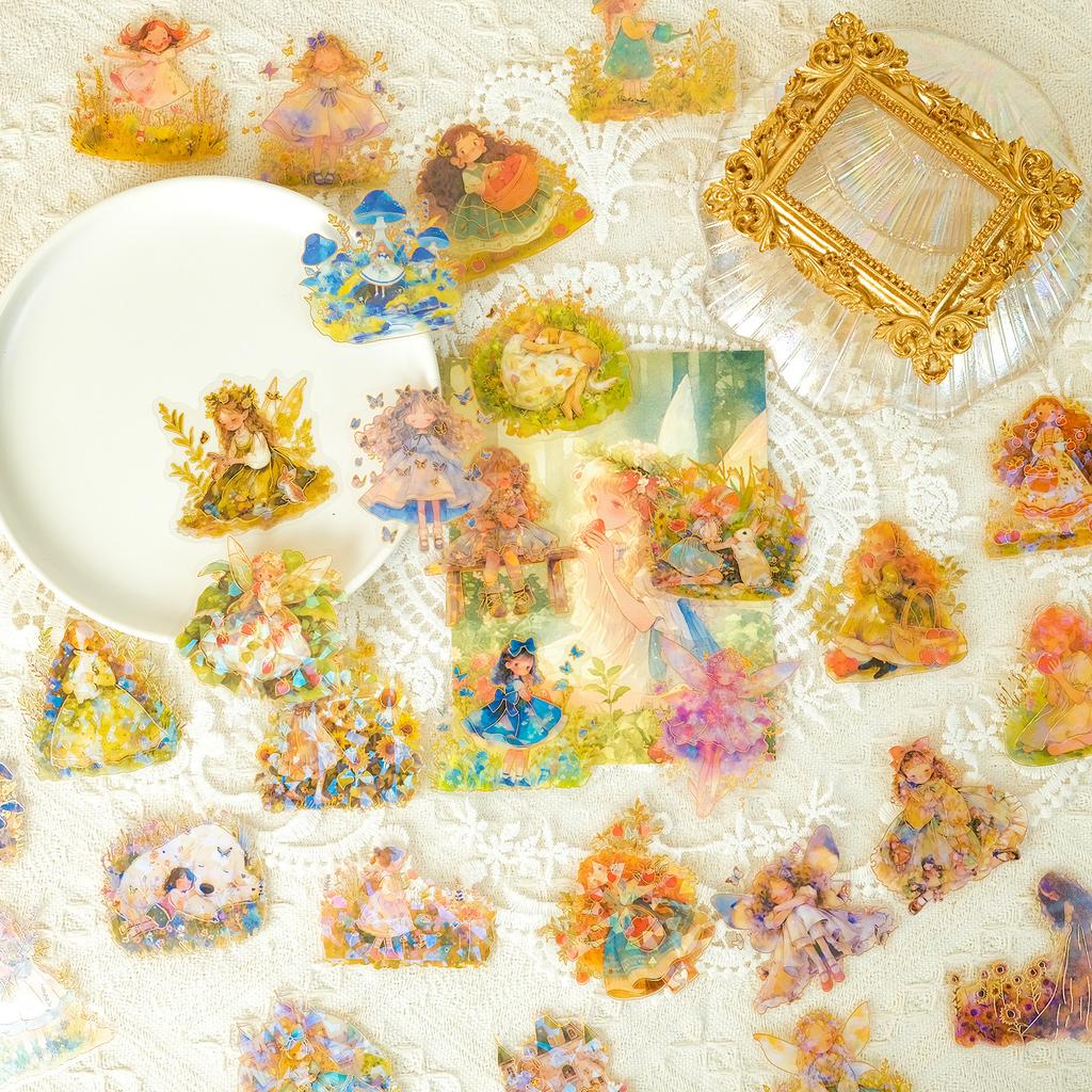 30 Autocolante Craft Bronzate Pet Drăguțe Desene Animate Basm Prințesă Autocolant Laser Bricolaj Autocolant Cont de Mână