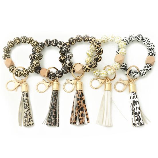 

Браслет с бусинами, брелок для ключей, глянцевый эластичный силиконовый браслет с закругленными краями, брелок для ключей, женские аксессуары