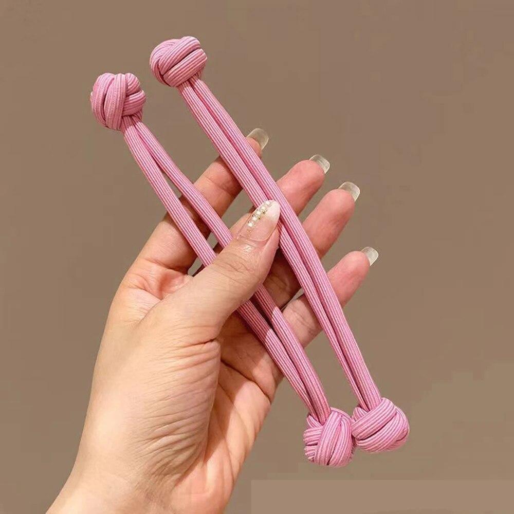 1 Pc/2 Pcs High Ponytail Rubber Bands Hair Band Elastic Head Rope for Women Scrunchies Hair Tie Knotted Hair Ropes Hair Accessories