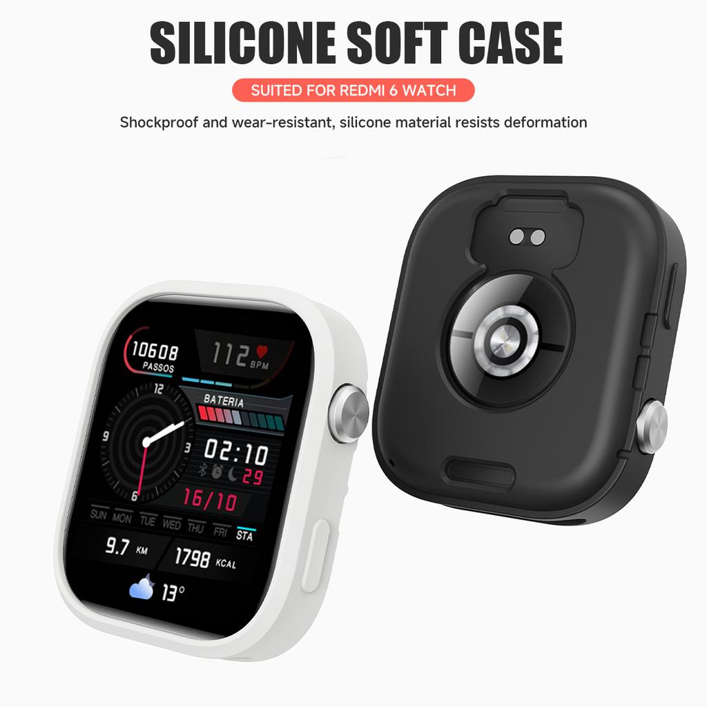 Cinturino in Silicone Per Redmi Watch 6 Decorazione Orologio Guscio Protettivo Bumper Anti Graffio Morbido di Alta Qualità