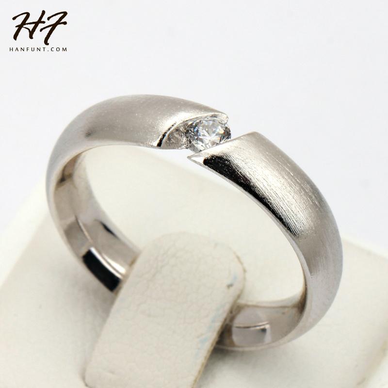 Top Quality CZ Crystal  Wire Drawing Process Rose Gold Color Lover's Ring Austrian Crystal Full Sizes HotSale R441 R442