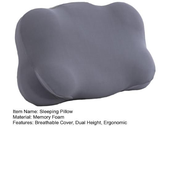 Ergonomický spací polštář z paměťové pěny Cloud Contour Polštář s dvojí výškou pro podporu krku s tunelem na ruce pro spáče na boku, zádech a břiše