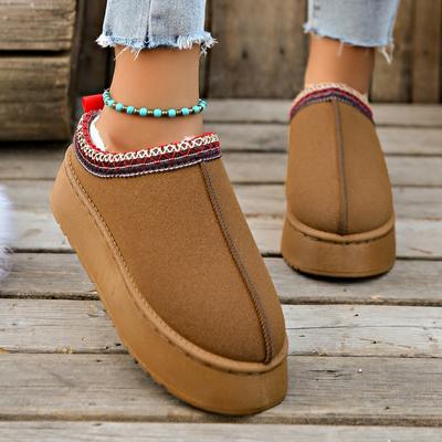 Bottes pour femmes Nouvelles Bottes de neige chaudes à plateforme basse Mode femmes Confortables Extérieur Antidérapantes Chaussures pour femmes Zapatos De Mujer