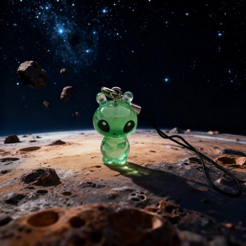 1/4Pcs Luminous Funny Green Alien Lanyard Keychain Resin Charm Mobile Phone Rope Key Chain Backpack Pendants Friend Gifts