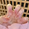 Yuanxi Light Luxury Nude Cat Eye Rhinestone Gradient Handmade Wearable Nail Stickers