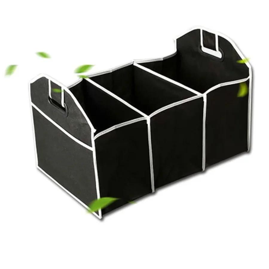 Universal car trunk organizer, portable, foldable, waterproof, automatic storage bag with 3 compartments