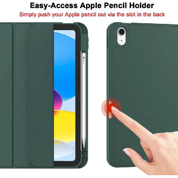Case for iPad A16 11th A19 12th Generation Case  10th Air6/7/8th Mini 1/2/3/4/5/6/7  iPad Pro 11"12.9" PU Tri-folding with Pencil Holder Smart Cover