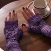 Gothic Halloween Gloves Lolita Mesh Mitten Fashion Spider Web Gloves  Cosplay