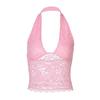 Women's Spring New Hollow Lace Slim Sexy Small Vest Versatile Neck Top