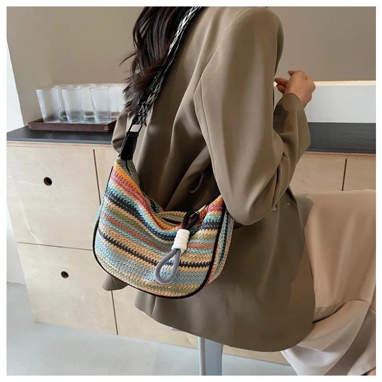 Rainbow Style Armball Bag New Fashion Feminine Small Bag Fresh Design Large Capacity Shoulder Crossbody Daily Commute