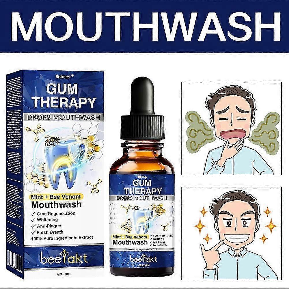 Bienenstich-Zahnbehandlungs-Tropfen Mundspülung, Bienenstich-Zahnfleischtherapie Mundspülung, Beseitigt Mundgeruch & Entzündungshemmend, Zahnfleischpflege, Frischer Atem, 30ml