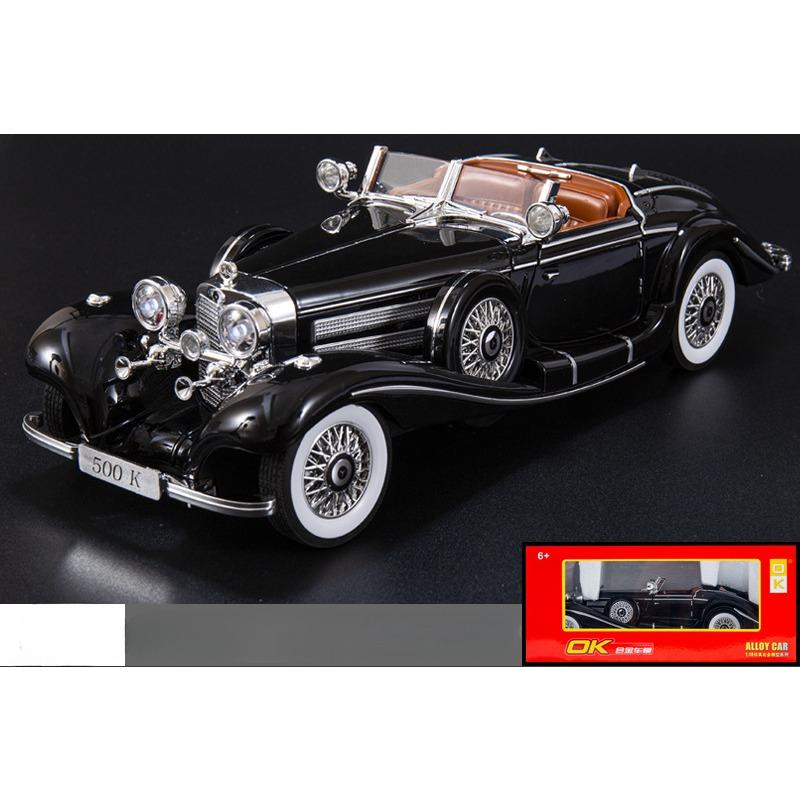 

1/18 литой автомобиль для Mercedes Benz 500K модель игрушечная машина звук свет игрушка подарки 1/18-Size:29*10.5*8cm чёрный