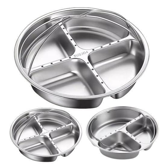 Stainless Steel Divided Steamer Basket with 46085 Grids Multi-Functional Stackable Steamer for Food