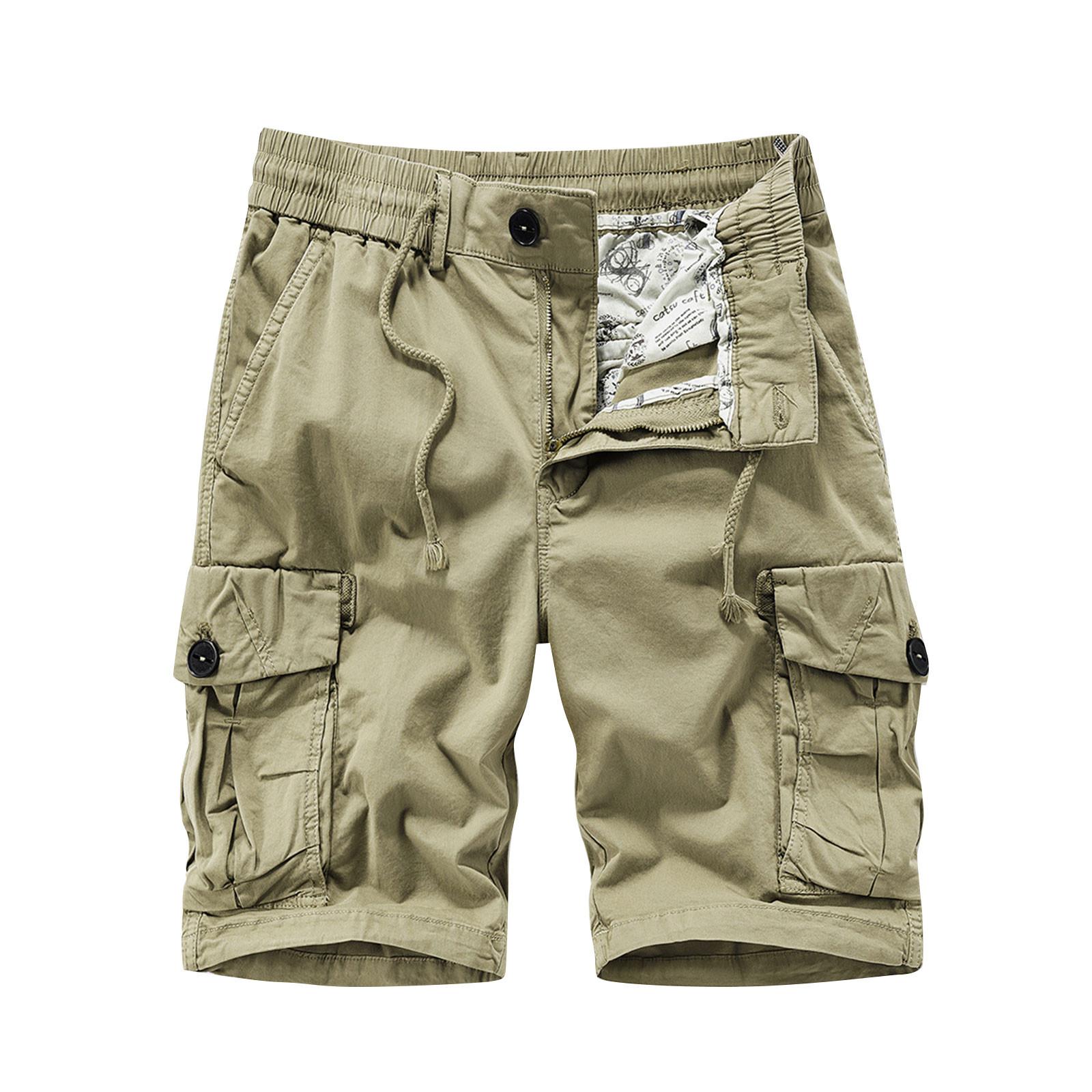 

Мужские повседневные цветные карманные пляжные рабочие брюки-карго на открытом воздухе, шорты, брюки 31 хаки