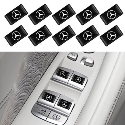 10 Peças Adesivo de Resina Epóxi para Interior de Carro Emblema de Logotipo de Carro Decalque de Decoração Para Mercedes Benz W212 W213 W205 W177 W247 W176 X253 etc