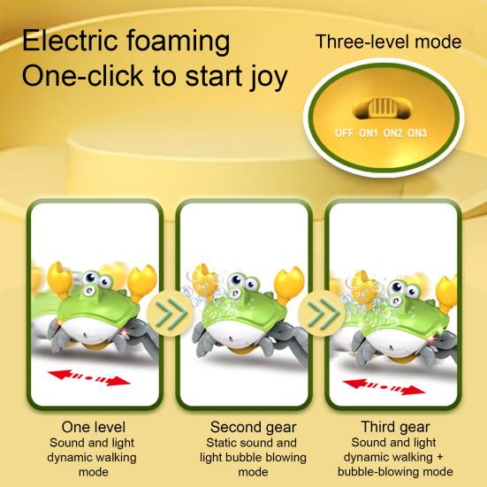 Walking Crab Bubble Machine Automatic Bubble Blower with LED Lights & Music