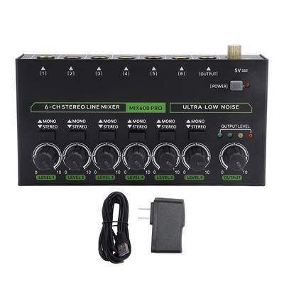 Studio Sound Mixer RGB Licht Rauscharm 6 Kanäle Mono Stereo Professioneller Soundmixer für Zuhause US