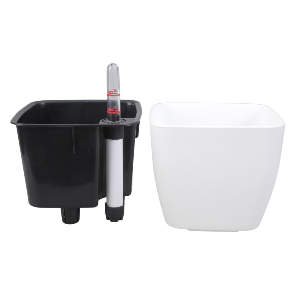 Self Watering Plastic Planter with Water Level Indicators Modern Decorative Planter Flower Pots for House Plant Device