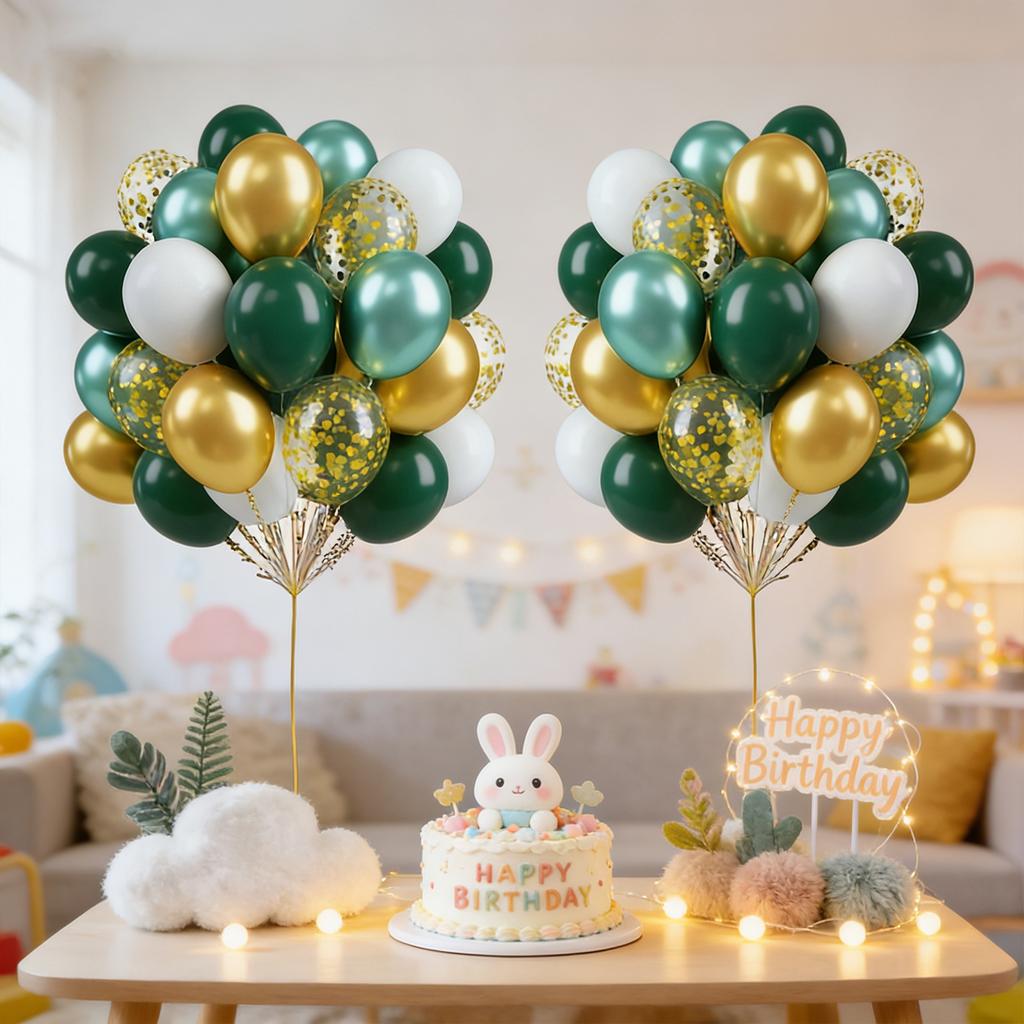 Lime Green Balloons And Confetti Balloons Set 60PCS Latex Helium Chrome Neon Green Balloons For Birthday Anniversary Party Decorations