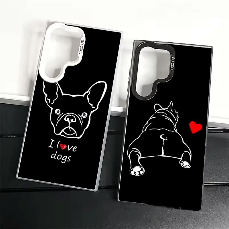 French Bulldog Black Desgin Shockproof Phone Case for Samsung Galaxy S26 Edge S25 Ultra S24 FE S23 Plus S21 Cover Anti Fall Fund