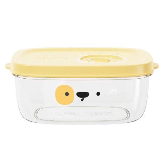 Food Storage Container Transparent No Odor Microwave Box Highly Sealed Oblong Shape Storage Vegetable Cartoon Printing Food