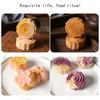 Flower Shaped Mooncake Mold Hand Press Stamp Fondant Moon Cake Decorating Tools Kitchen Cookie Cutter Pastry Baking Tool