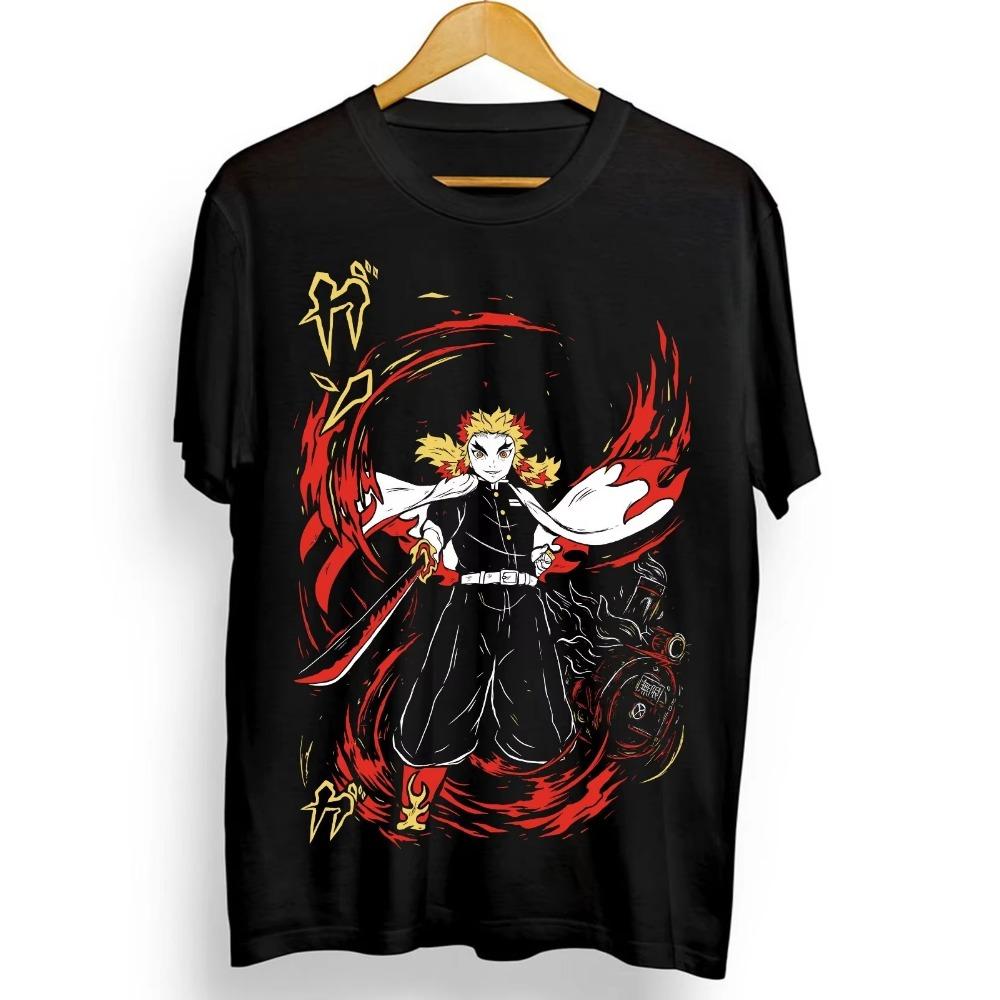

Ghost Slayer Blade T-shirt Stove Door You Bean Charcoal Jiro Summer Men s and Women s Leisure Sports T-shirt S