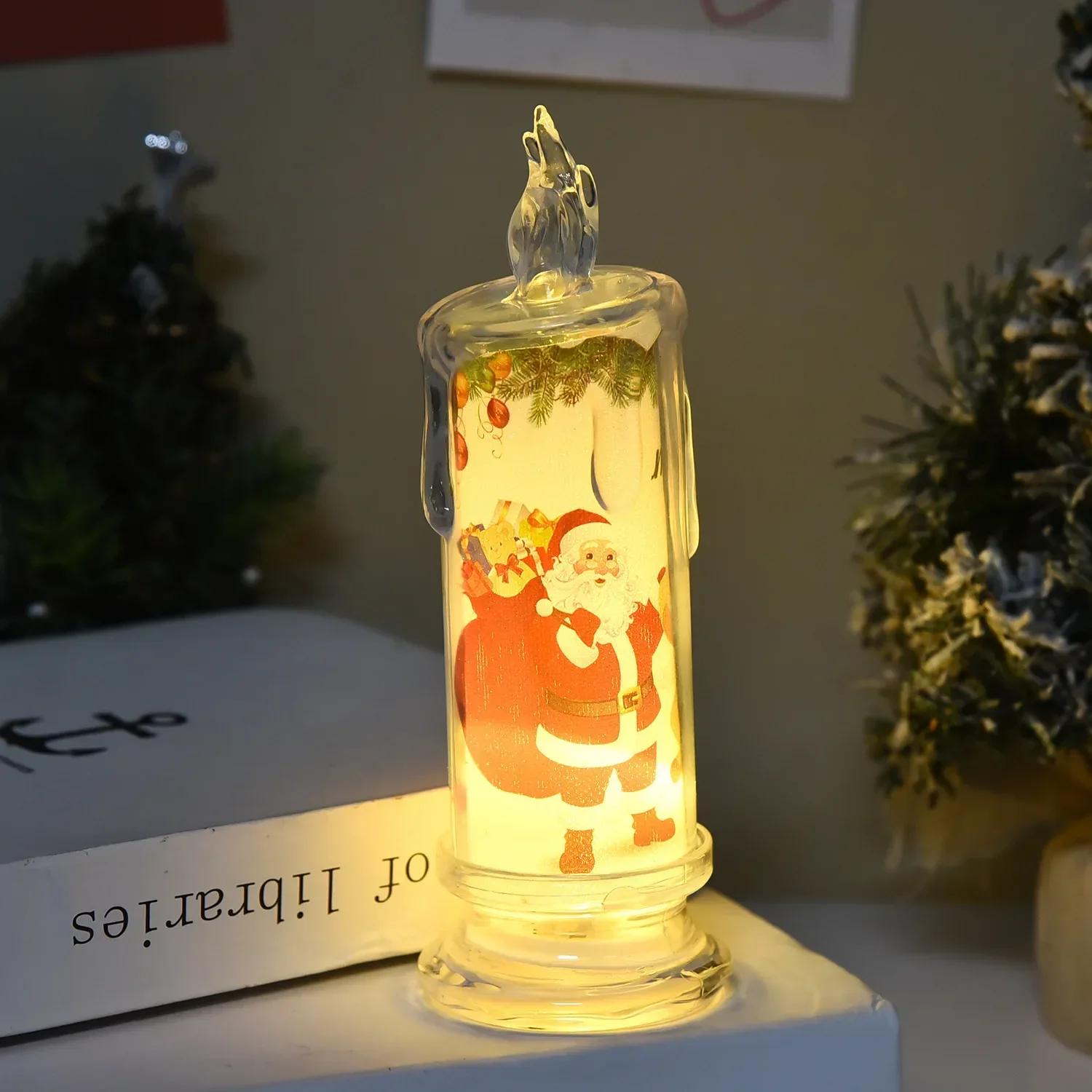 

12 стилей Рождественские декоративные свечи, Подсветка для окружающей среды, Светодиодные свечи, Электронное украшение для фестиваля, Лампа для украшения дома L-18.3X6.5cm