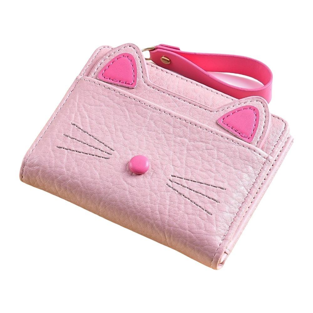 Multi Card Position Cat Wallet Zipper Student Card Coin Purse Portable Cartoon Wallet  Girls