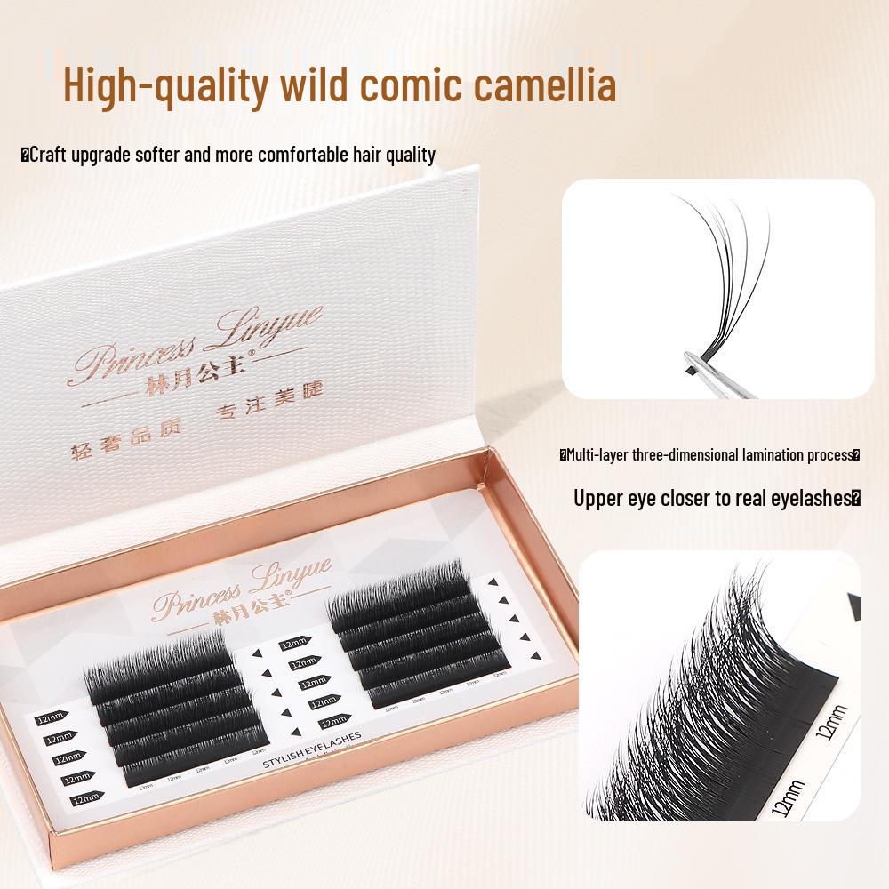 

0.07 Wild Comic Camellia 3D False Eyelashes for Salon Grafting 12mm