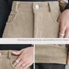 Trendy Women's Corduroy A-Line Mini Skirt - Slim Fit, Casual Hip-Wrapped Design.
