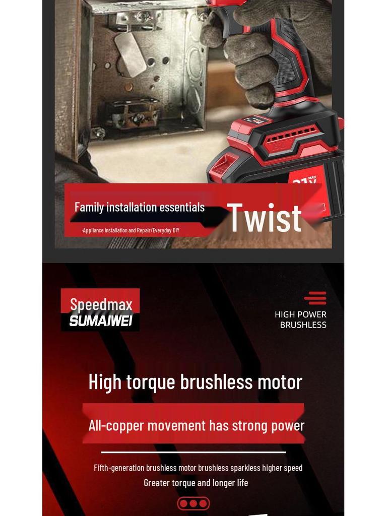 High Torque Brushless Electric Impact Wrench for Ironworkers and Carpenters